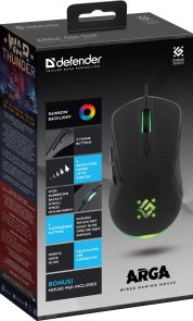 Миша Defender Arga GM-049 Black (52049)
