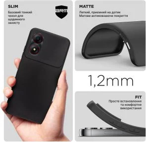 Фото: Чохол ArmorStandart for ZTE Blade A34 - Matte Slim Fit Black (ARM78938) № 3 | KTC