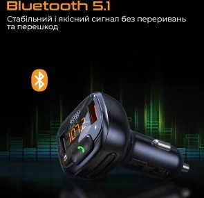 Фото: FM-трансмітер + АЗП Promate Smartune 4 Black № 6 | KTC