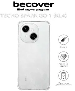 Фото: Чохол BeCover for Tecno Spark Go 1 KL4 - Anti-Shock Clear (712782) № 3 | KTC