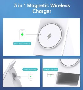 Бездротова зарядна станція Choetech T600-F 15W White