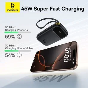 Фото: Батарея універсальна Baseus EnerFill FC31 Qpow3 Digital 20000mAh 45W Black (E0028D00) № 5 | KTC