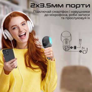 Мікрофон Promate Vocalmic, Black