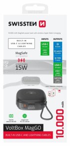 Батарея універсальна SWISSTEN Voltbox MagGO 10000mAh MagSafe 20W Black with built-in cable (8595217490543)