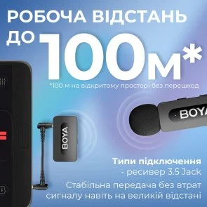 Фото: Радіосистема BOYA BY-V35 TRS for camera Black № 9 | KTC