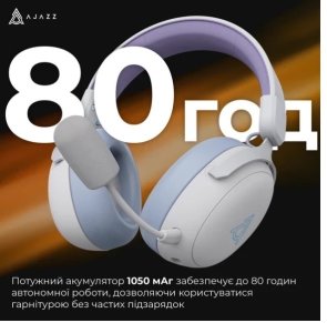 Гарнітура Ajazz AHM08 Max WL/BT Purple/White/Blue (AHM08-MAX-PWB)
