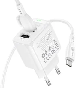 Фото: Зарядний пристрій BOROFONE BAS41A Potential 2A White with AM/MicroUSB (6941991113765) № 5 | KTC