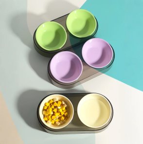 Годівниця подвійна кольорова Me&Pet Білий (NMP28-1)