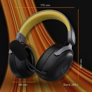 Фото: Гарнітура Ajazz AHM08 Max WL/BT Black/Grey/Yellow (AHM08-MAX-BGY) № 18 | KTC