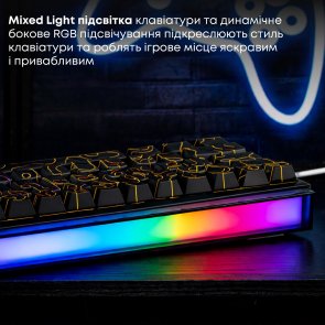 Клавіатура, Ajazz NK68 Red Switch Side Contour ENG/UKR USB, Black ( Gaming )