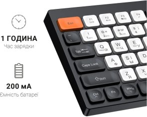 Клавіатура, OfficePro SK985BO WL/BT, Black/White