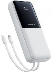 Фото: Батарея універсальна Baseus Lipow 20000mAh 22.5W White Built-In Lightning / USB-C cable (P10079102213-00) № 4 | KTC
