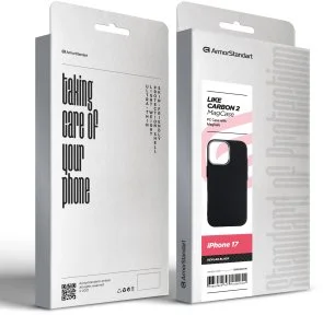 Фото: Чохол ArmorStandart for Apple iPhone 17 - LikeCarbon2 MagCase Kevlar Black (ARM88379) № 8 | KTC