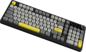 Клавіатура, Ajazz AF98 Plus ENG/UKR USB/WL/BT, Black/Gray/Yellow ( Gaming )