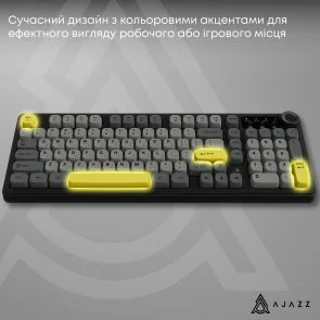 Фото: Клавіатура Ajazz AF98 Plus USB/WL/BT Black/Gray/Yellow (AF98-PLUS-BGY) № 14 | KTC