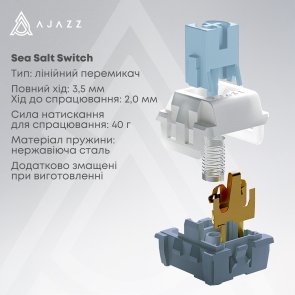 Клавіатура Ajazz AK650 Sea Salt Switches ENG/UKR USB Blue/White/Blue (AK650-SS-BWB)