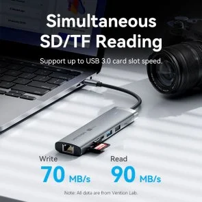 Фото: USB-хаб Vention Hub 8-in-1 100W (TGUHB) № 4 | KTC