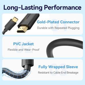 Кабель Vention PVC Type-C / HDMI 2m Black (CRIBH)