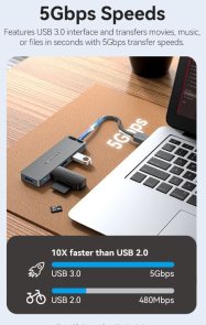 USB-хаб Vention 4 Port Black (CHLBB-SCB)