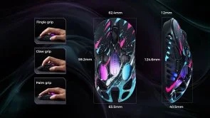 Фото: Миша Gravastar Mercury X Pro BT/WL/USB Neon Graffiti (GS_X_PRO_CG_BLK) № 12 | KTC