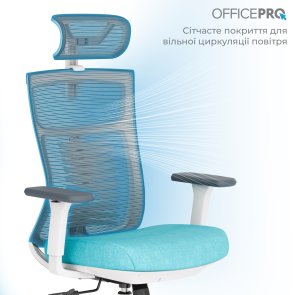 Крісло OfficePro Balance OC550-W-DG-BL White/Dark Gray/Blue