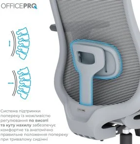 Фото: Крісло OfficePro Wave OC670 Gray (OC670-G-G-G) № 12 | KTC