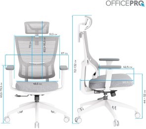 Крісло OfficePro Elegant OC600 White/Light Gray (OC600-W-LG-LG)