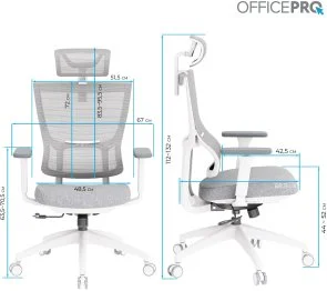Фото: Крісло OfficePro Elegant OC600 White/Light Gray (OC600-W-LG-LG) № 18 | KTC