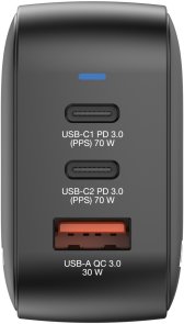 Зарядний пристрій Verbatim Mini QC3.0 PD GaN 70W Black (32229)