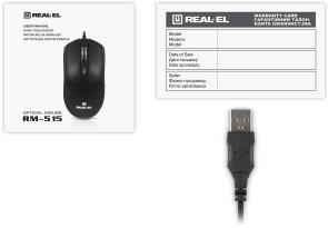 Мишка, REAL-EL RM-515 USB, Black