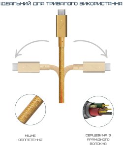 Кабель Native Union Belt Pro 240W Type-C / Type-C 2.4m Kraft (BELT-PRO2-KFT-NP)