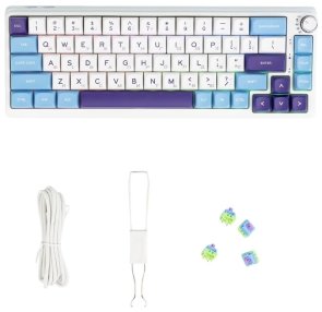 Клавіатура KZZI K68 Pro Rainbow Switch ENG/UKR WL/BT/USB Blue Sea (6977534870468)
