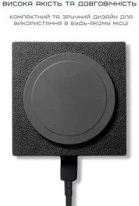 Фото: Бездротовий зарядний пристрій Native Union Rise Solo Qi2 Black (RS-SL-BLK) № 6 | KTC