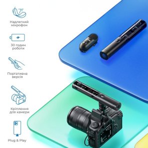 Бездротовий петличний мікрофон Boya Magic-02 Type-C/Lightning Black