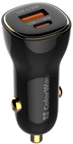 Автомобільний зарядний пристрій ColorWay 60W PD QC3.0 Black (CW-CHA046PD-BK)