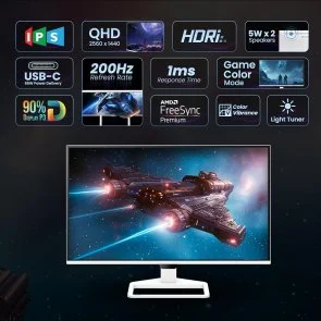 Фото: Монітор BenQ EW270Q White (9H.LP7LA.TBE) - 27" IPS / 2560×1440 / 200 Гц / AMD FreeSync Premium № 15 | KTC