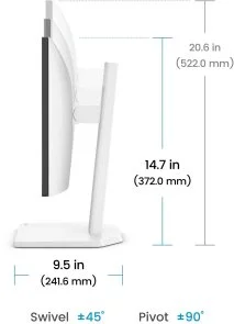 Фото: Монітор BenQ GW2490TC White (9H.LNMLA.TBE) - 23.8" IPS / 1920×1080 / 144 Гц / Pivot / HAS № 11 | KTC