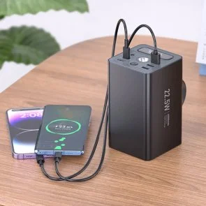 Фото: Батарея універсальна Hoco J138 Distant 60000mAh 22.5W Black with flashlight (6942007638524) № 7 | KTC