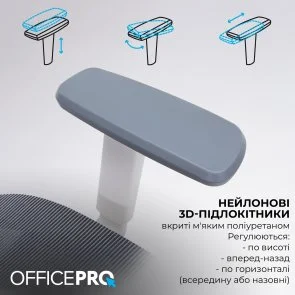 Фото: Крісло OfficePro Skyline OC680 White/Dark Gray (OC680-W-DG-DG) № 12 | KTC