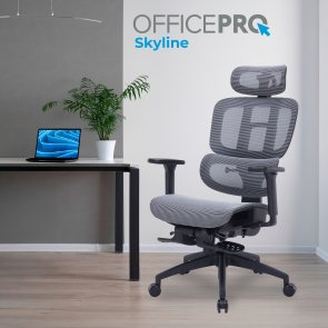 Крісло OfficePro Skyline Footrest OC750 Black/Dark Gray (OC750-B-DG-DG)