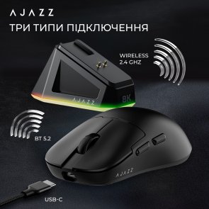 Миша Ajazz AJ159 Pro WL/BT/USB Black (AJ159-PRO-B)