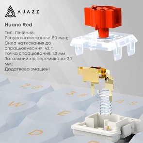 Клавіатура Ajazz AKP815 Red Switch RGB USB White (AKP815-R-WBO)