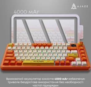 Фото: Клавіатура Ajazz AK820 Max Avocado Switch RGB With Screen Wireless Orange (AK820MAX-AS-OW) № 14 | KTC