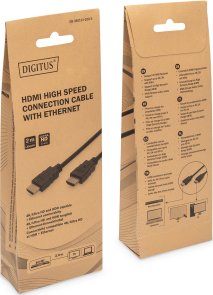 Кабель HDMI to HDMI, 2m, Digitus DB-330123-020-S, Black