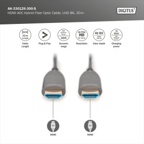Кабель HDMI to HDMI, 30м, Digitus AK-330126-300-S, Black