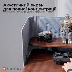 Стіл комп’ютерний SIHOO D07A Walnut/Black (D07A-101/D07J-101-AB/DO7-P)