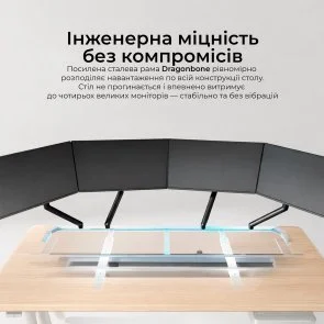 Фото: Стіл комп’ютерний SIHOO D07A Maple/White (D07A-102/D07J-102-AB/DO7-P) № 7 | KTC