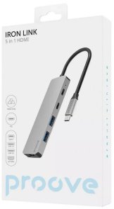 USB-хаб Proove Iron Link 5in1 Silver (HBIL00222024)