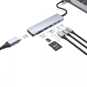 USB-хаб Proove Iron Link 7in1 Silver (HBIL00222004)