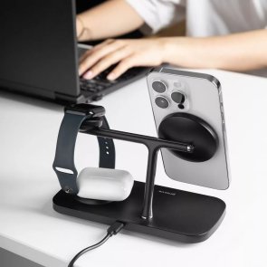 Бездротовий зарядний пристрій Proove Magnetic Field Pro 3in1 Qi2, Black